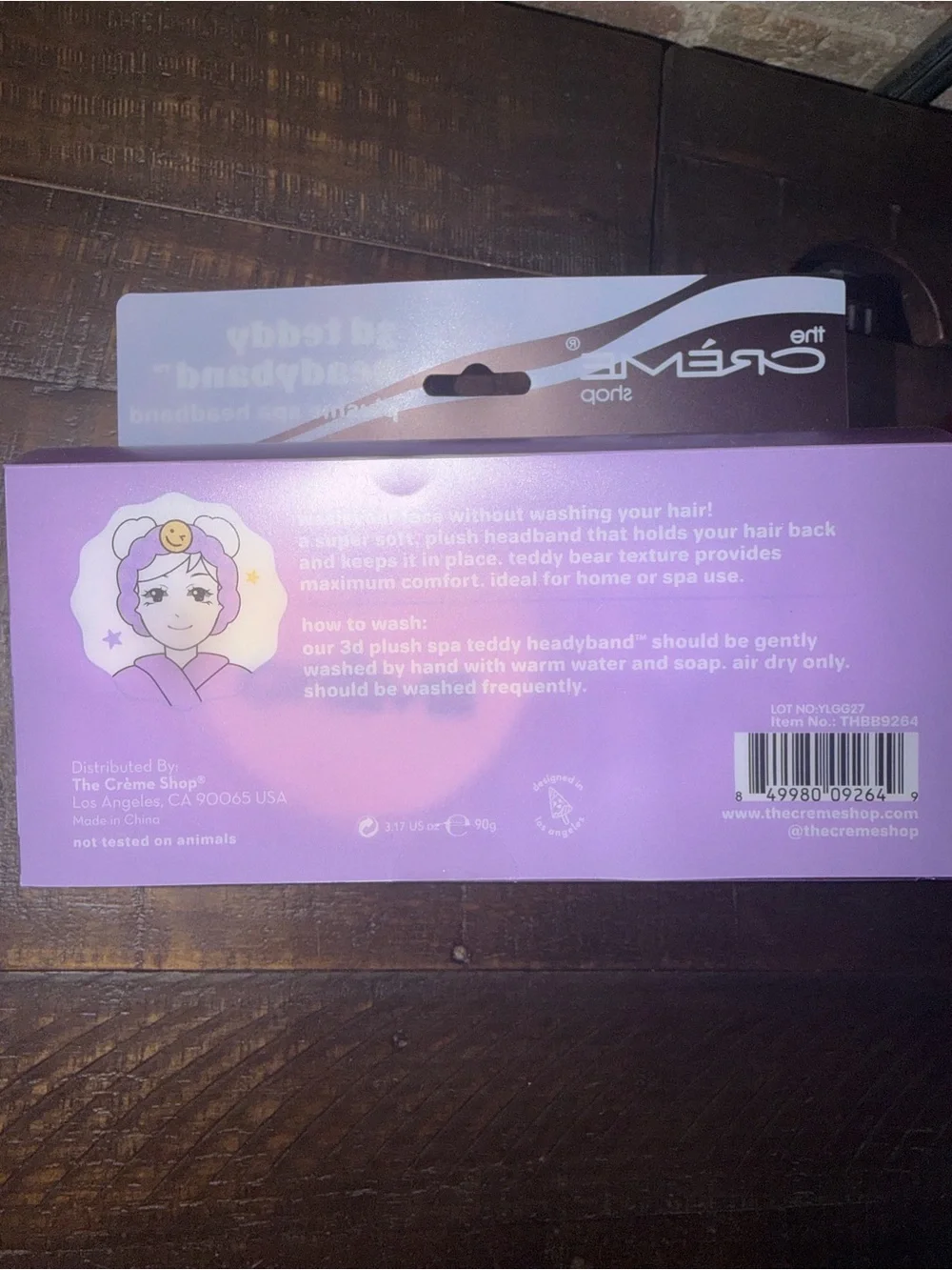 The Crème Shop Yellow Winky Face 3D Teddy Plushie Spa Headband